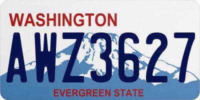 WA license plate AWZ3627