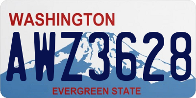 WA license plate AWZ3628