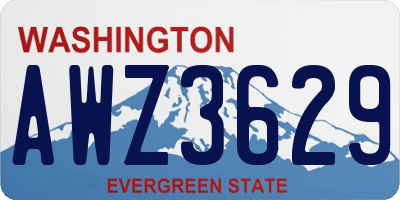 WA license plate AWZ3629