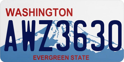 WA license plate AWZ3630