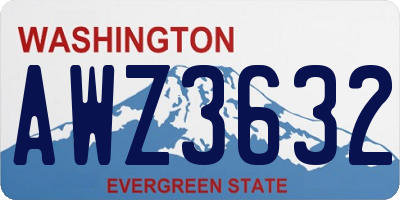 WA license plate AWZ3632