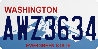WA license plate AWZ3634