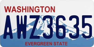 WA license plate AWZ3635