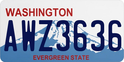WA license plate AWZ3636