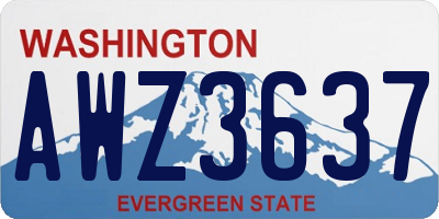WA license plate AWZ3637