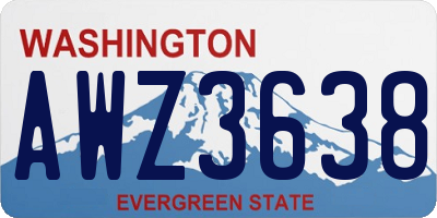 WA license plate AWZ3638