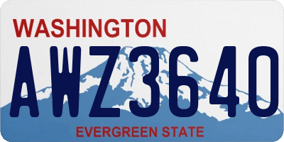 WA license plate AWZ3640