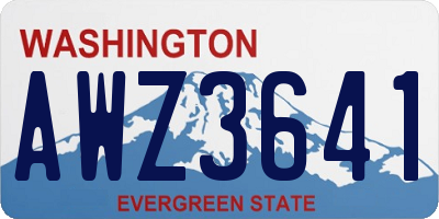 WA license plate AWZ3641