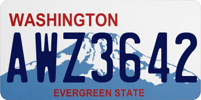 WA license plate AWZ3642