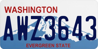 WA license plate AWZ3643