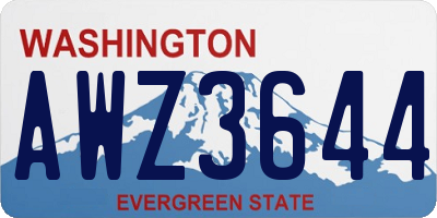 WA license plate AWZ3644