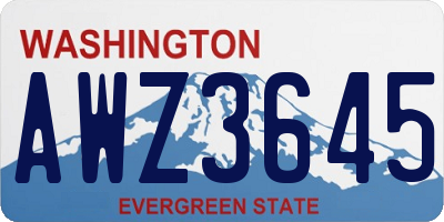 WA license plate AWZ3645