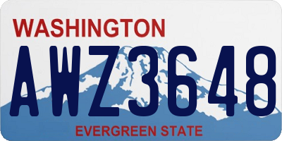 WA license plate AWZ3648