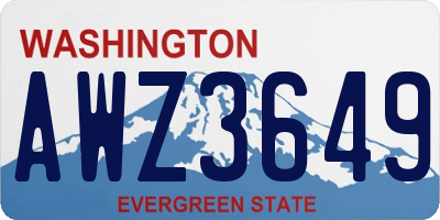 WA license plate AWZ3649