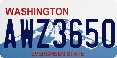 WA license plate AWZ3650