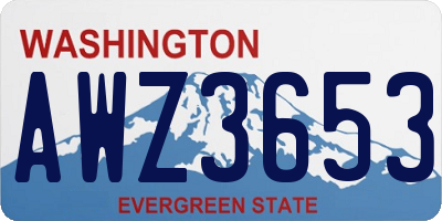 WA license plate AWZ3653