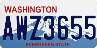 WA license plate AWZ3655