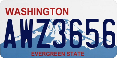 WA license plate AWZ3656