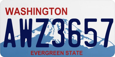 WA license plate AWZ3657