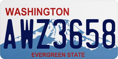 WA license plate AWZ3658