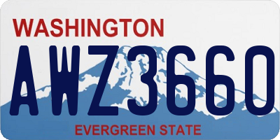 WA license plate AWZ3660