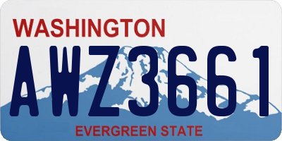 WA license plate AWZ3661