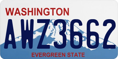 WA license plate AWZ3662