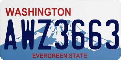 WA license plate AWZ3663