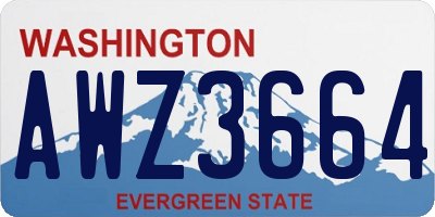 WA license plate AWZ3664