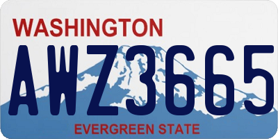 WA license plate AWZ3665