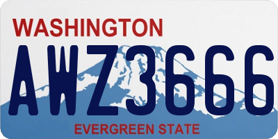 WA license plate AWZ3666