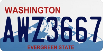 WA license plate AWZ3667