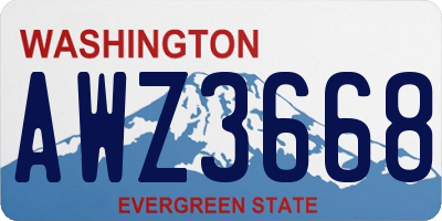 WA license plate AWZ3668