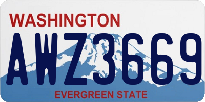 WA license plate AWZ3669