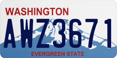 WA license plate AWZ3671