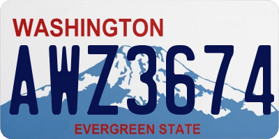 WA license plate AWZ3674