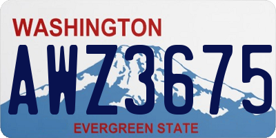 WA license plate AWZ3675