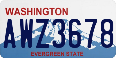 WA license plate AWZ3678