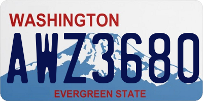 WA license plate AWZ3680