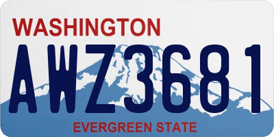 WA license plate AWZ3681