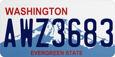 WA license plate AWZ3683