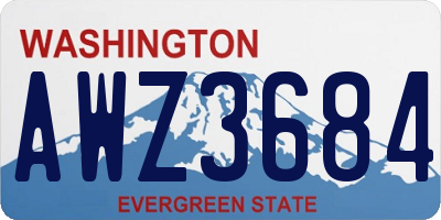WA license plate AWZ3684