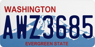 WA license plate AWZ3685