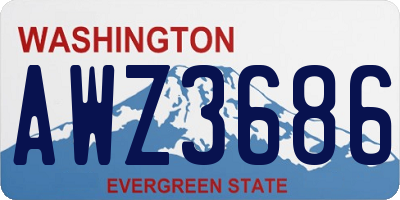 WA license plate AWZ3686