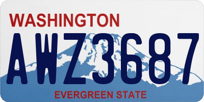 WA license plate AWZ3687