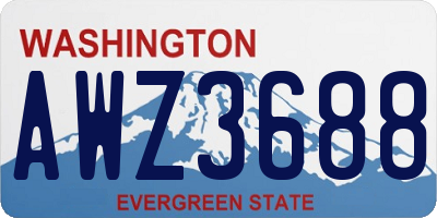 WA license plate AWZ3688