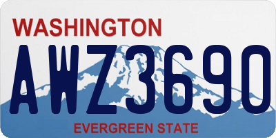 WA license plate AWZ3690