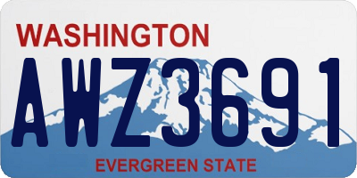WA license plate AWZ3691