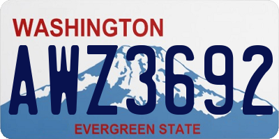 WA license plate AWZ3692