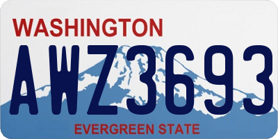 WA license plate AWZ3693